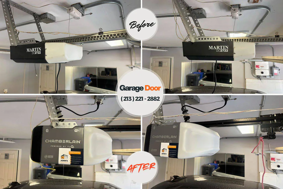 Before and after: garage door repair Lenexa, KS